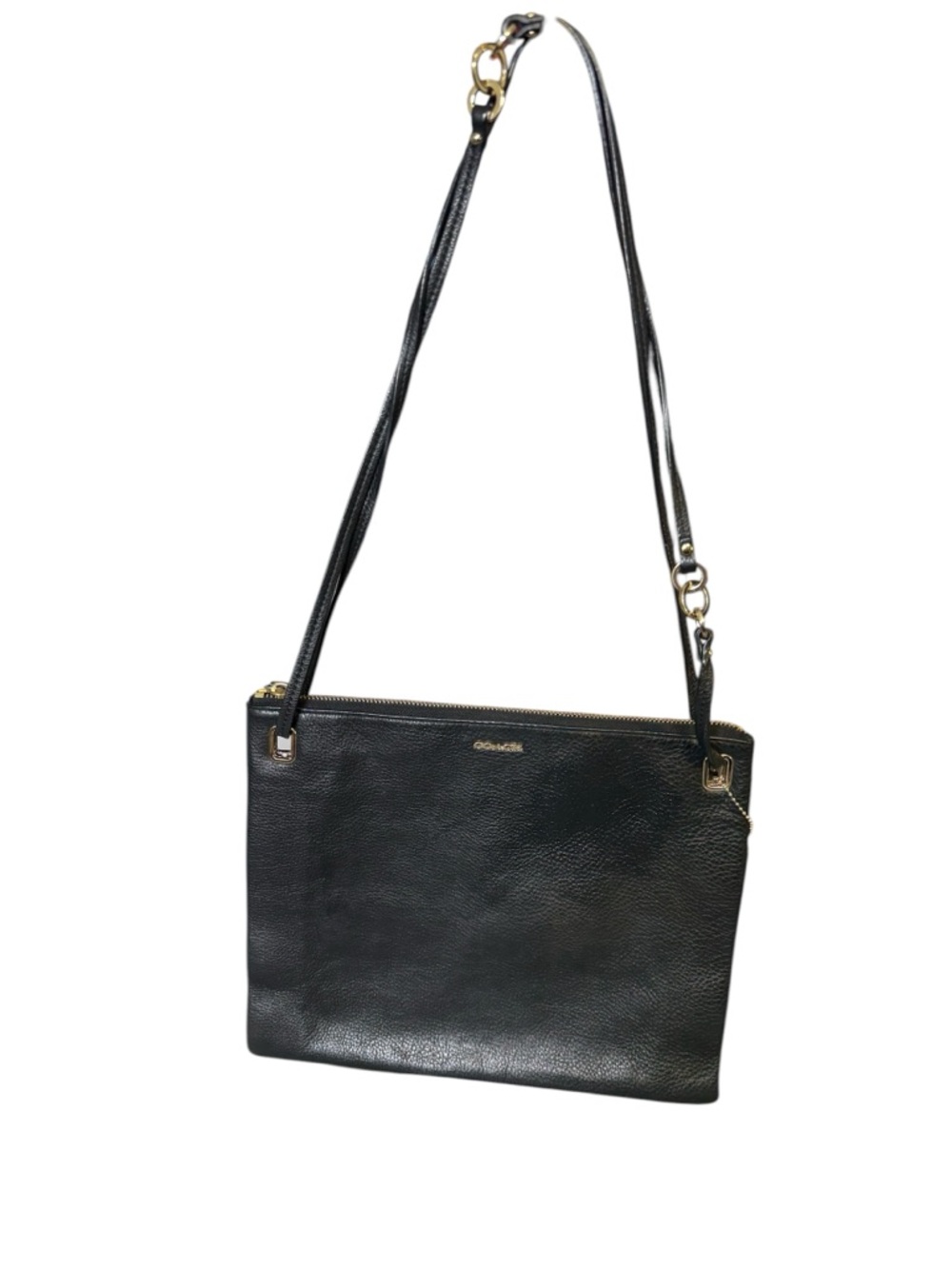 Coach  Black Pebbled Leather Crossbody Bag  with authenticity - Picture 3 of 8